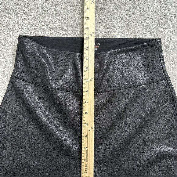 Spanx Assets Red Hot Label Women's Leggings Stretch Size L Black Shine Matte - Picture 6 of 8